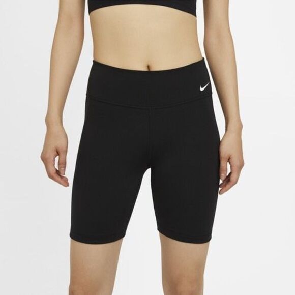 Nike One Women S Mid-Rise 7 Bike Shorts DD0243-010 Black/White Small - Picture 1 of 3